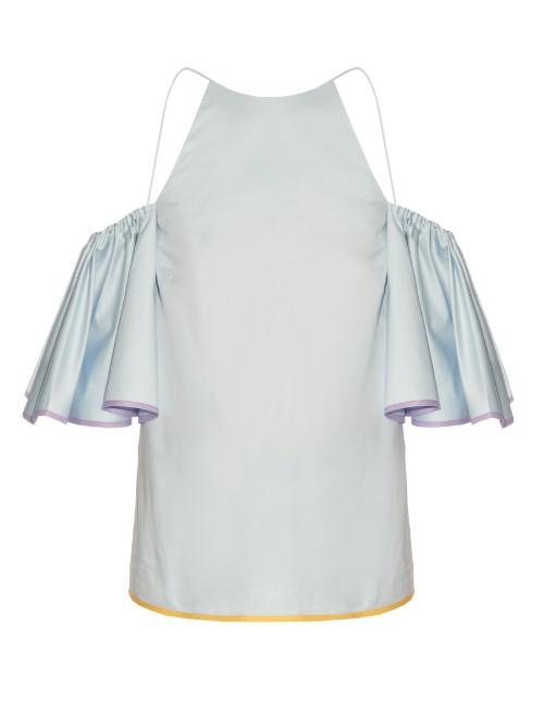 Anna October Frill Cotton-blend Top