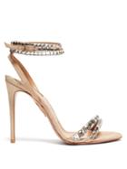 Matchesfashion.com Aquazzura - So Vera 105 Crystal Suede Sandals - Womens - Nude