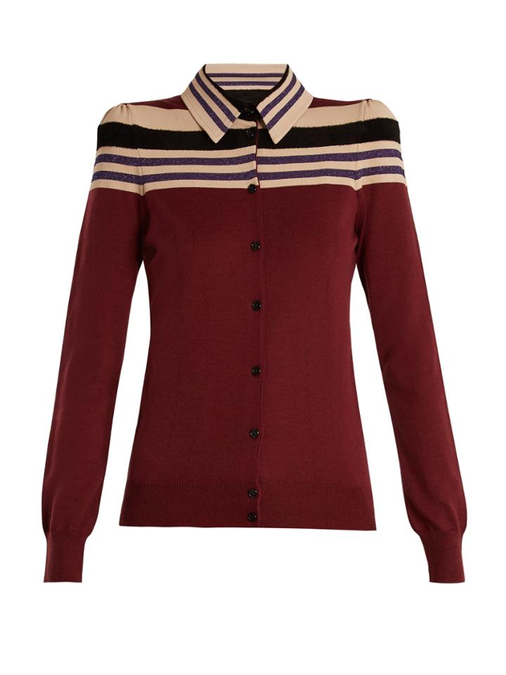 Bottega Veneta Padded-shoulder Wool-blend Cardigan