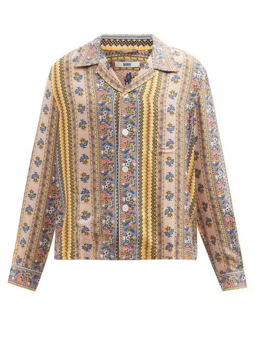 Bode - Hampshire Floral-print Twill Shirt - Mens - Brown