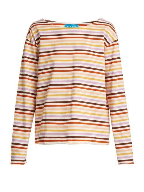 Matchesfashion.com M.i.h Jeans - Simple Striped Cotton Jersey Top - Womens - White Multi
