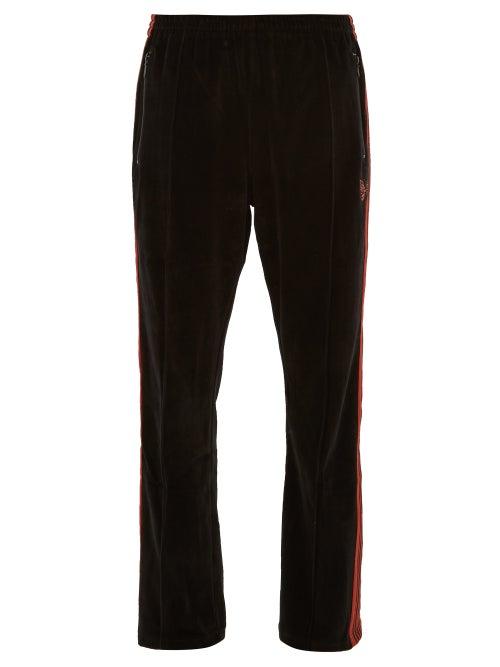 Matchesfashion.com Needles - Velour Side Striped Track Pants - Mens - Black