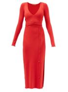 Altuzarra - Damali Scoop-neck Ribbed-stretch Jersey Midi Dress - Womens - Red