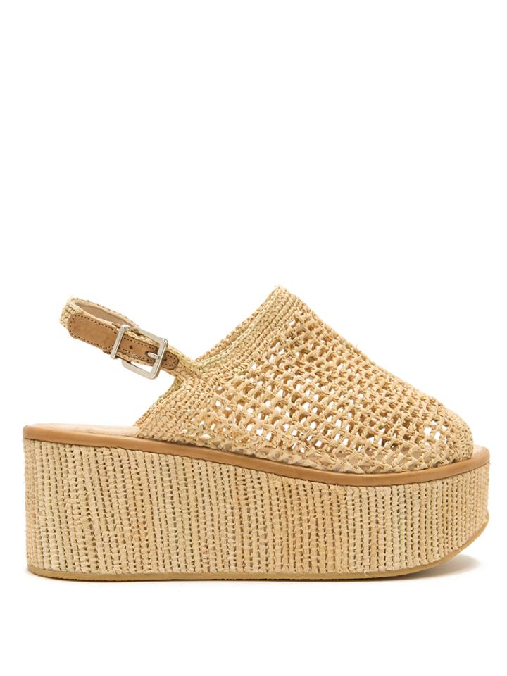 Robert Clergerie Fiesta Raffia Flatform Sandals