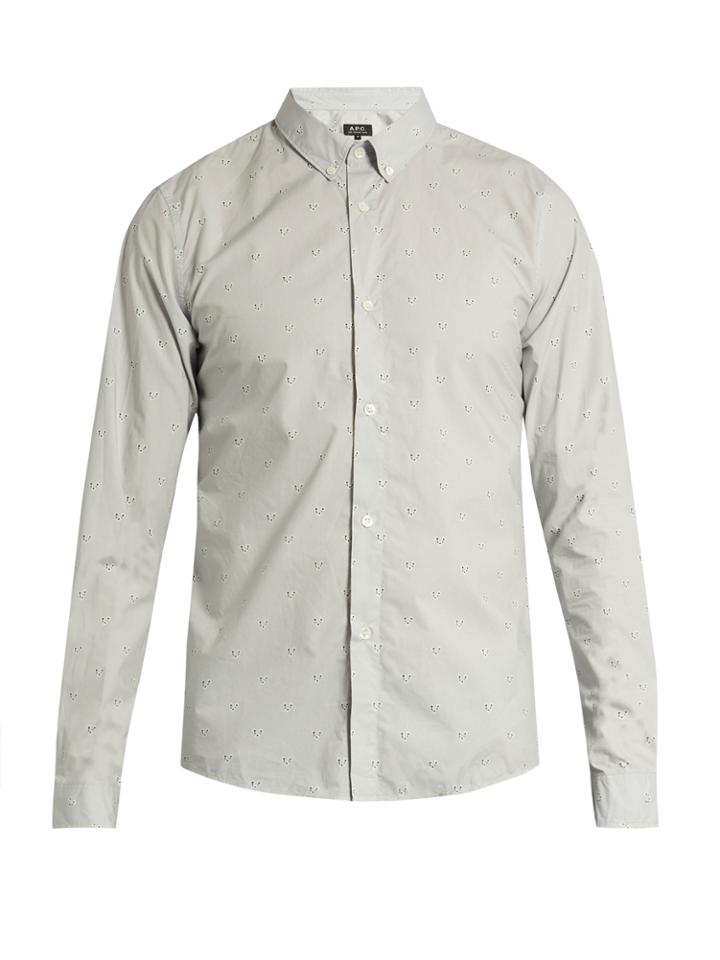 A.p.c. Daisy Chain-print Cotton-poplin Shirt