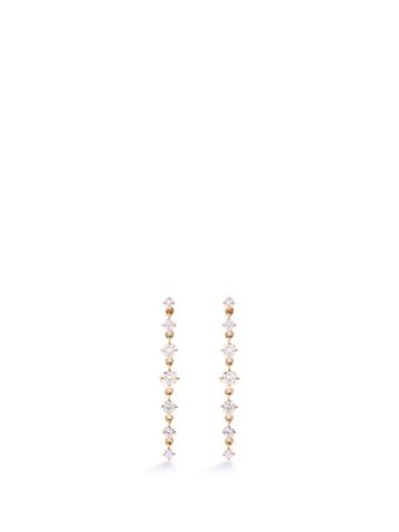 Lizzie Mandler - Diamond & 18kt Gold Drop Earrings - Womens - Yellow Gold