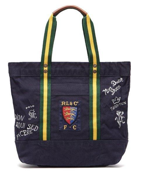 Matchesfashion.com Polo Ralph Lauren - Crest Cotton Canvas Tote Bag - Mens - Navy