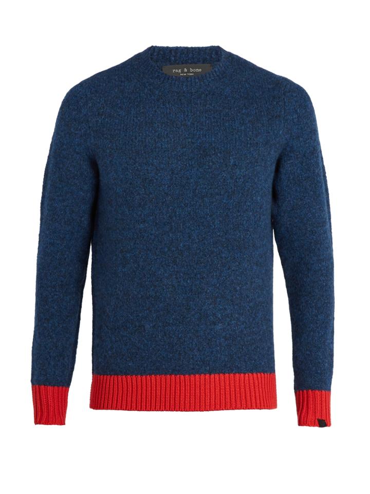 Rag & Bone Charles Contrast-hem Wool-blend Sweater