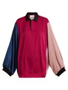 Koché Point-collar Contrast-panel Silk Top
