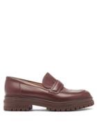 Matchesfashion.com Gianvito Rossi - Argo Tread-sole Leather Loafers - Womens - Burgundy