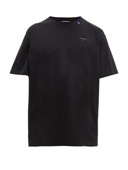Matchesfashion.com Off-white - Oversized Partial Arrow Logo Cotton T Shirt - Mens - Black Silver