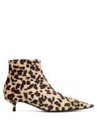 Balenciaga Leopard Velvet Bb Ankle Boots