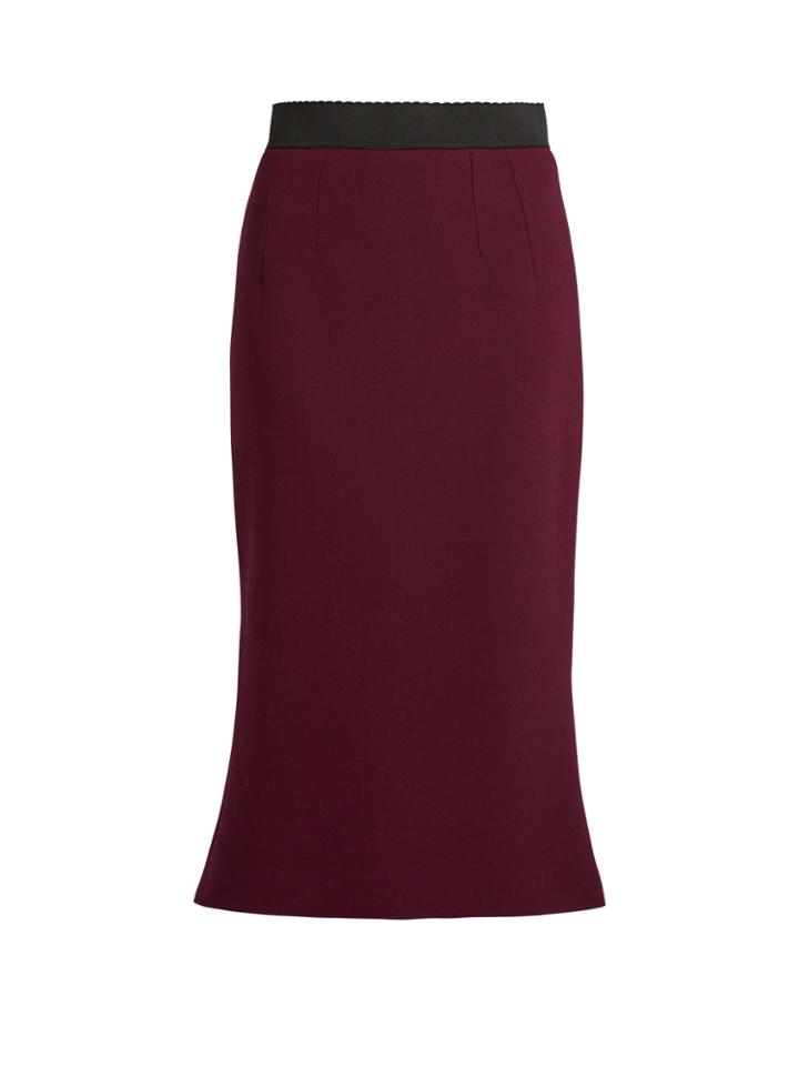 Dolce & Gabbana Wool-crepe Midi Skirt