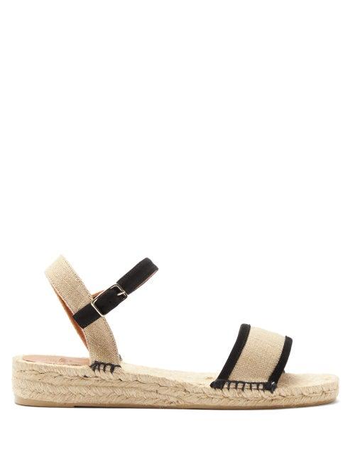Matchesfashion.com Castaer - Sira Cotton Espadrille Sandals - Womens - Black Beige