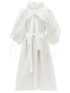 Matchesfashion.com Horror Vacui - Alice Gathered Cotton-poplin Dress - Womens - White