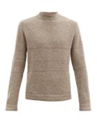 Matchesfashion.com Inis Mein - Striped Alpaca Sweater - Mens - Dark Beige