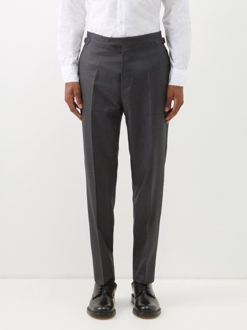 Officine Gnrale - Howard Wool Slim-leg Suit Trousers - Mens - Grey