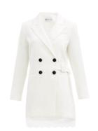 Matchesfashion.com Self-portrait - Double-breasted Crepe Blazer Dress - Womens - White