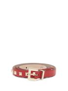Matchesfashion.com Valentino - Rockstud Embellished Leather Belt - Womens - Red