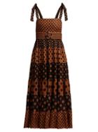 Matchesfashion.com Zimmermann - Juno Spotted Belted Dress - Womens - Tan Print