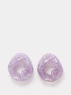 Completedworks - Scrunch Resin & 18kt Gold-vermeil Earrings - Womens - Light Purple