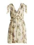 Matchesfashion.com Msgm - Silk Chiffon Floral Mini Dress - Womens - White Multi
