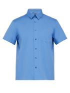 Matchesfashion.com A.p.c. - Cippi Short Sleeved Cotton Poplin Shirt - Mens - Blue