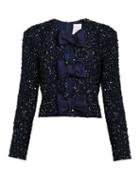 Ashish Sequin-embellished Front-bow Silk Top