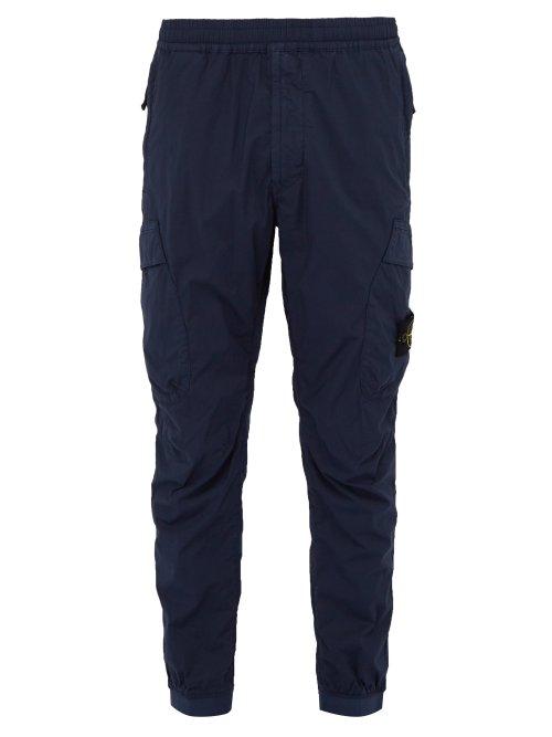 Matchesfashion.com Stone Island - Combat Stretch Cotton Trousers - Mens - Blue