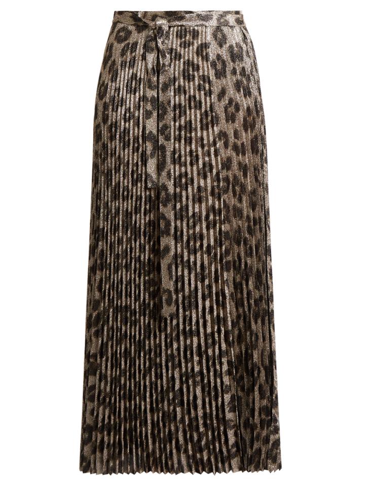 Haider Ackermann Andromeda Leopard-pliss Pleated Skirt