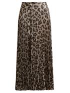 Haider Ackermann Andromeda Leopard-pliss Pleated Skirt