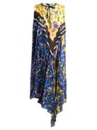Matchesfashion.com Balenciaga - Pleated Floral Print Satin Dress - Womens - Blue Multi