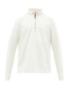 Matchesfashion.com Albam - Quarter-zip Cotton Sweatshirt - Mens - Ecru