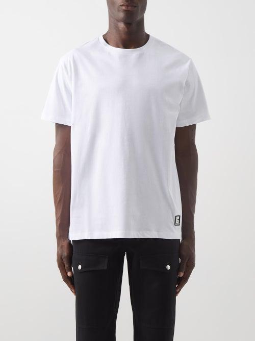 Balmain - Logo-print Cotton-jersey T-shirt - Mens - White Black