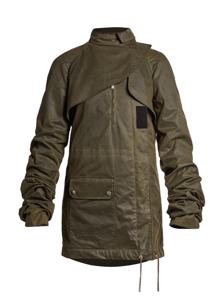 Saint Laurent Extra Long-sleeves Waxed Parka