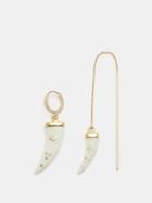 Isabel Marant - Mismatched Buffalo-horn Earrings - Womens - Cream Gold