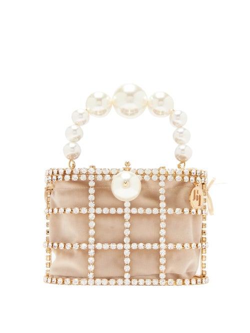 Matchesfashion.com Rosantica - Holli Crystal-embellished Cage Clutch Bag - Womens - Crystal
