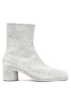 Matchesfashion.com Maison Margiela - Tabi Split Toe Painted Leather Boots - Mens - White