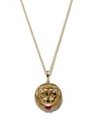 Azlee - Lion Ruby & 18kt Gold Pendant Necklace - Womens - Red Gold