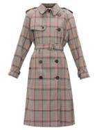 Matchesfashion.com Stella Mccartney - Prince Of Wales Check Wool Trench Coat - Womens - Black Multi