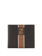 Fendi Striped Double-f Bi-fold Wallet