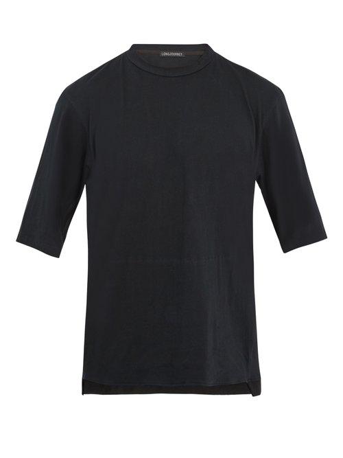 Matchesfashion.com Longjourney - Nash Thank You Print Cotton Jersey T Shirt - Mens - Black