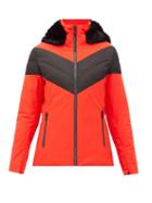 Matchesfashion.com Fusalp - Anne Faux-fur-trimmed And Chevron-quilted Jacket - Womens - Red