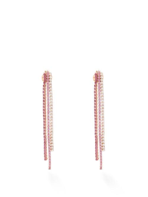 Shay - Triple Thread Diamond, Ruby & Rose-gold Earrings - Womens - Rose Gold