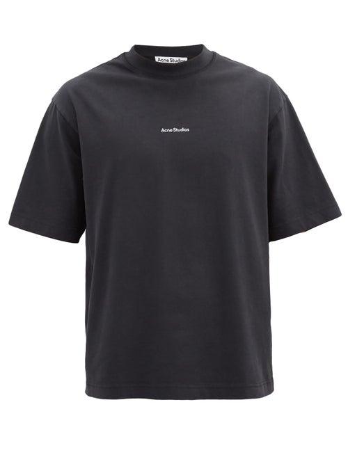 Matchesfashion.com Acne Studios - Extorr Logo-embroidered High-neck Cotton T-shirt - Mens - Black