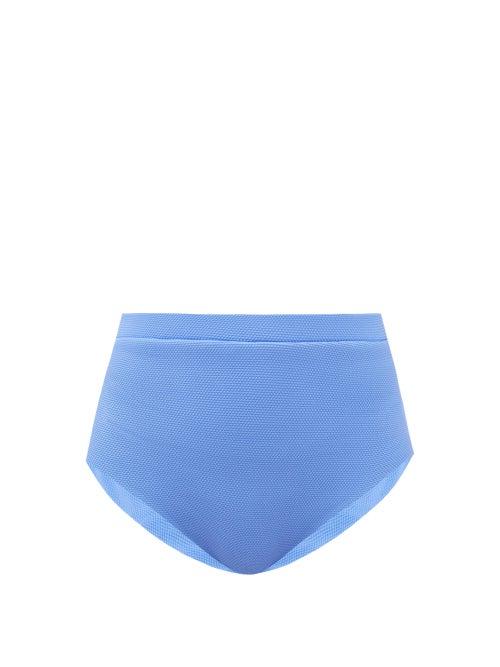 Matchesfashion.com Cossie + Co - The Lucinda High-rise Bikini Briefs - Womens - Blue