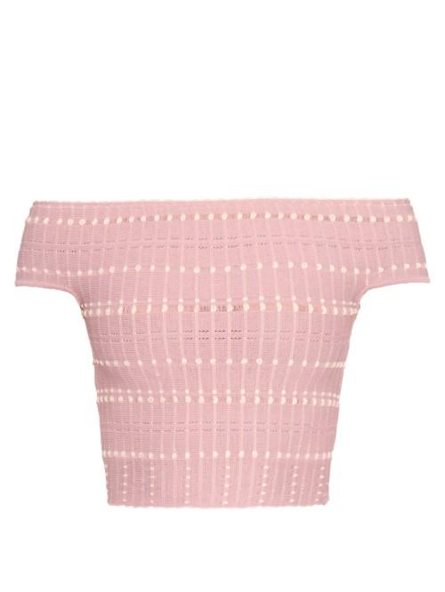 Alexander Mcqueen Off-the-shoulder Knitted Crop Top