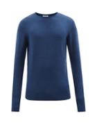 Sunspel - Crew-neck Merino-wool Sweater - Mens - Blue
