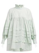 Matchesfashion.com Cecilie Bahnsen - Alberte Oversized Cotton Dress - Womens - Light Green