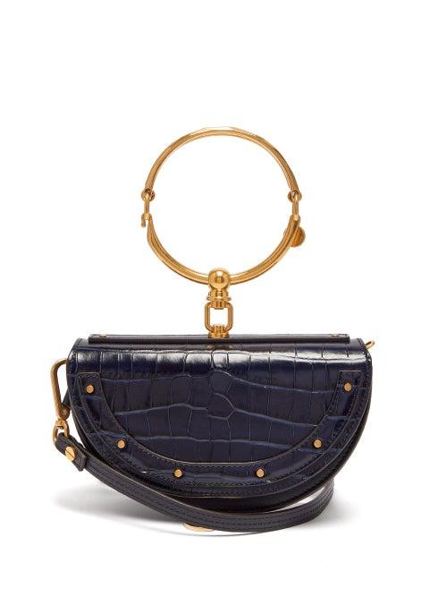 Matchesfashion.com Chlo - Nile Leather Minaudire Clutch Bag - Womens - Navy